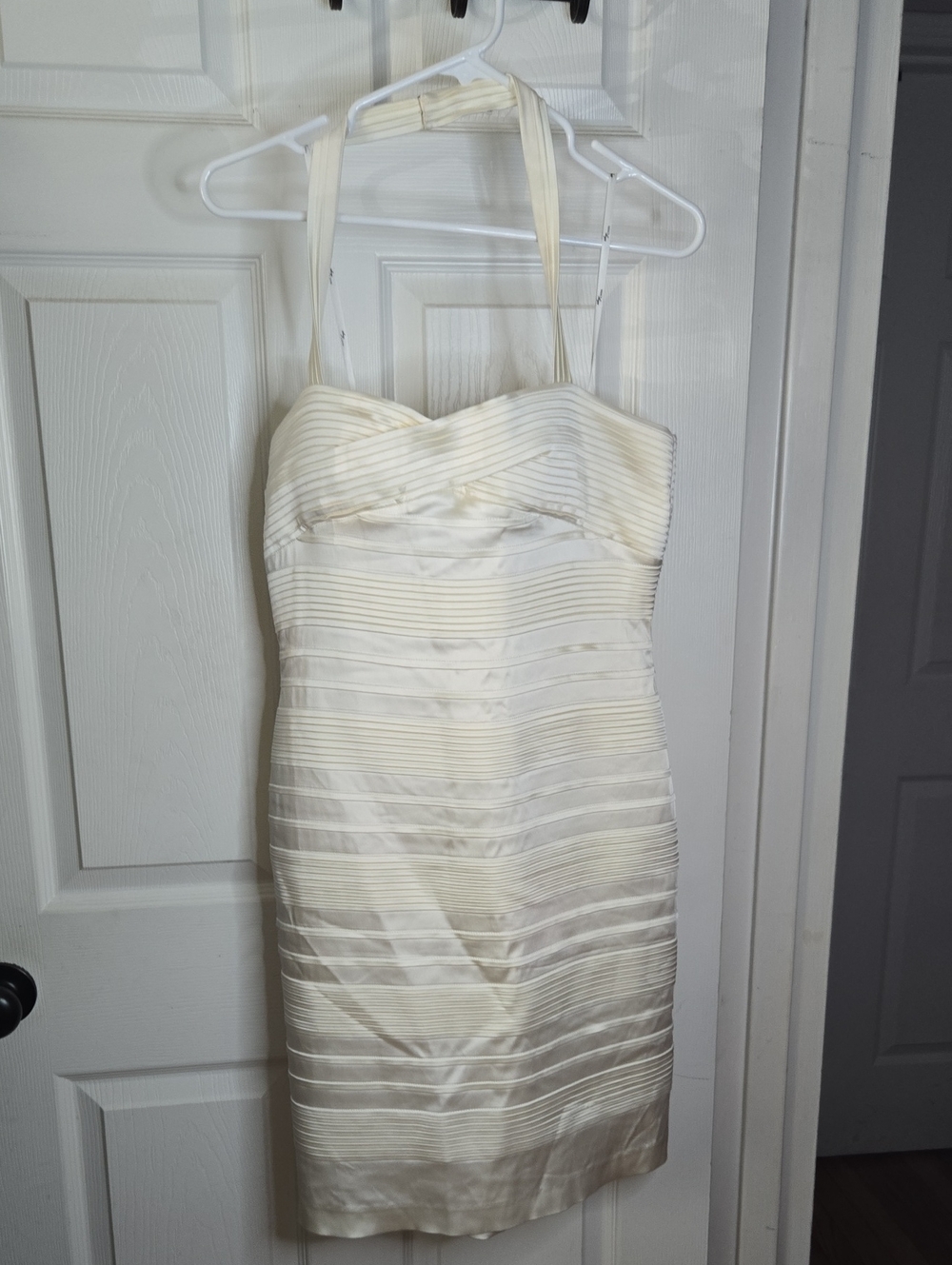Suzi Chin for Maggy Boutique Ivory Strapless Sheath Dress